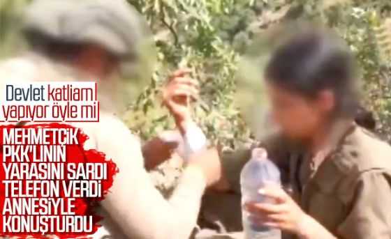 Mehmetçik, PKK'lı teröristin yarasını sardı